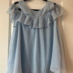 Entro Baby Blue Cold Shoulder Top - L Photo 0