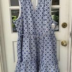 Draper James RSVP Blue & White Embroidered Sleeveless Baby Doll Dress Plus 3X Photo 7
