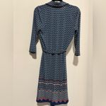 Max Studio  Navy Patterned Long Sleeve Dress Photo 2