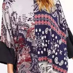 Free People Pieced With Paisley Fringed Top Blue Red Size XS/S Photo 1