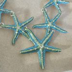 Boutique Boho Silver and Turquoise Blue Starfish Necklace and Earrings Set Photo 3