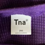 Aritzia TNA Women's Purple Athleisure Long Sleeve Waffle Knit Crop Top Size 2XS Photo 2