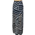 ASTR black/white geometric, sheer flyaway maxi skirt over mini skirt. Small. EUC Photo 8
