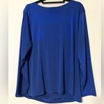 Covington  womens 2X 20/22W drape neck blue blouse workwear church casual NWT Photo 8