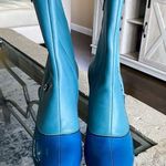 John Fluevog Boot Miracles Ascension Heeled Buttons Americana Teal Blue 9.5 GUC Photo 4