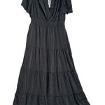 Love by Design Nordstrom Women Black Tiered Maxi Short Sleeve Dress Spring Sz S Photo 0