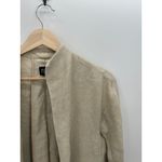 Eileen Fisher  Tan Linen Open Front Cardigan Jacket Textured Women Medium Petite Photo 3