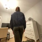 Topshop Navy Blue Bomber Jacket Photo 1