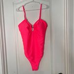 Womens Swimsuit XL Pink‎ Seashell Print One Piece Adjustable Straps Bathing Suit Pink Photo 2