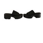 Wild Pair Brand New  Questt Lug Slide On Black Platform Shoes Size 6.5 Photo 1