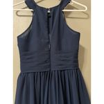 Azazie Bridesmaid Dress Blue Size A0 Midi A Line Flare Polyester Formal‎ Wedding Photo 13