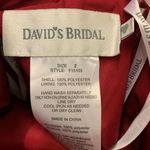 David's Bridal  Red F15103 Short Strapless Satin Sweetheart Bridesmaid Dress Photo 3