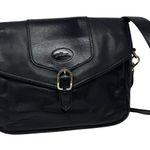 Longchamp Veau Frainé Vintage Black Leather Crossbody Shoulder Bag Photo 0