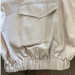 AMYLYNN Womens Darcie Hoodie‎ Vegan Leather Pocket Off White Sz Small Purple Photo 10