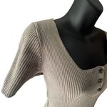 Urban Outfitters Short Sleeve Knit Ribbed Body Con Tan Mini Dress Women’s M Photo 6