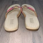 Maui Island  Pink & Tan Sequins 1” Rubber. sole Flip Flops Sandals Size 7 Photo 3