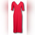 J. Peterman linen blend shift Sweater dress, pink midi length, elbow length, S Photo 9