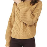 Free People  Camel Dream Cable Knit Sweater - Size - Medium Photo 0