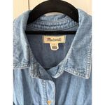 Madewell  size 8 Denim Overlay Mini Shirtdress in Caulk Wash Photo 5