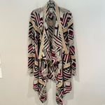 Lucky Brand ‎ Intarsia Open Waterfall Cardigan Women's Small Boho Sweater Western Photo 5