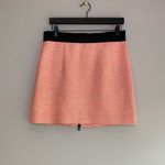 Milly  Neon Orange Black Exposed Zipper Linen Blend Mini Skirt Size 12 Photo 5