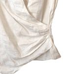 ZARA  Draped Linen Blend‎ Top White Small Photo 3