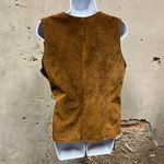 Vintage Y2K A.M.I. Brown Suede Leather Wrap Tie Front Sleeveless Vest Top Large Size M Photo 1
