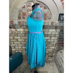slip dress adjustable straps blue purple handkerchief hem Size L Photo 4