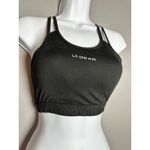 LA Gear Black Sports Bra Workout Gym Fitness‎ Double Strap Size US 4 High Impact Photo 2