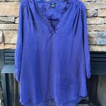 Rue 21 Royal blue tunic blouse lace embroidered size XL relaxed roll button sleeves Photo 0