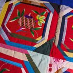 Vtg 1990s Red Handmade Primitive Tribal Applique Embroidered Hook Vest Sz L Size L Photo 2