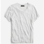 J.Crew Silk Cashmere Blend Ribbed Short Sleeve | Heather Harbor Grey | Small Photo 2