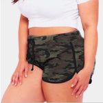 Francesca's Camouflage Drawstring Loungewear Shorts Size 2X. Green Photo 5