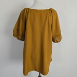 Old Navy  Ochre Lantern Sleeve Linen Blend Eyelet Detail Blouse Size XL Photo 5