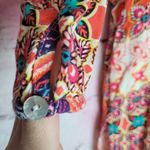 Anthropologie  FIG AND FLOWER HI LOW TUNIC BOLD FLORAL BOHO PRINTED BLOUSE M Photo 8