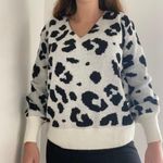 Cheetah Print Sweater Black Size M Photo 0