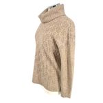 Nanette Lepore Lace Knit 100% 2-Ply Cashmere Turtleneck Sweater Beige Size Small Photo 3