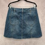 Mossimo Blue Denim Jeans Short Mini Button Flare Knee Length Skirt Size 14 Photo 1