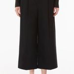 Max Mara  Studio Sz 12 Cotton Cropped Trousers Pants Black Pleated Front Italy Photo 1