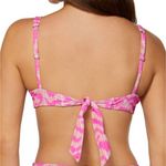 Raisin's  Full Moon Bikini Top Ribbed Underwire Striped Beige Pink S Photo 1