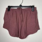Ekouaer Pajama Shorts Womens Size S Lounge Waffle Knit Pink Drawstring Waist Photo 0