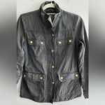 J.Crew Grey Relaxed Boyfriend Field Shirt Jacket, Size Small Petite Photo 3