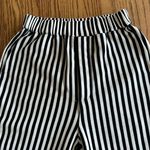 TWOI Design Lab Pin Striped High Waist Straight Leg Pull On Casual Pants Office Black Photo 1