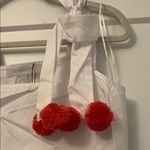 Sugar Lips White Top with Pink Pom Poms and Colorful Trim Photo 2