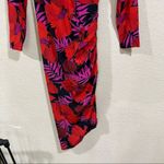 Veronica Beard  Alvaro red black silk floral long sleeve asymmetric midi dress 14 Photo 4