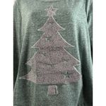 Women's Christmas Tree Long Sleeve‎ Tshirt Green Silver Small Holiday Top Photo 5