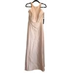 Alfred Sung NWT  Lace-Up Back Satin Bridesmaid Gown in Blush Pink D763 Photo 2