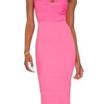 Revolve Barbie Pink Bustier Strapless Midi Dress Size XS More to Come Sophia NEW Photo 0