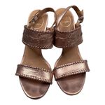 Jack Rogers  Vanessa Rose Gold Raffia Wedge Heeled Sandel Women's Size 9.5 Photo 1