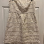 J.Crew  Womens Size 14‎ Cream Strapless Mini Dress with Pockets Cotton Photo 0